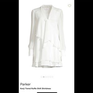 Parker Tiered Ruffle Shift Shirtdress Large